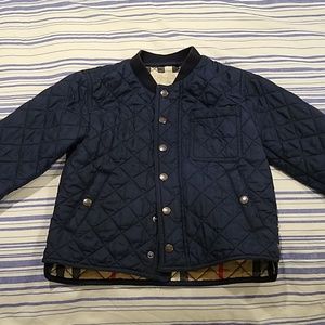 Blue quilted boys Burberry jacket